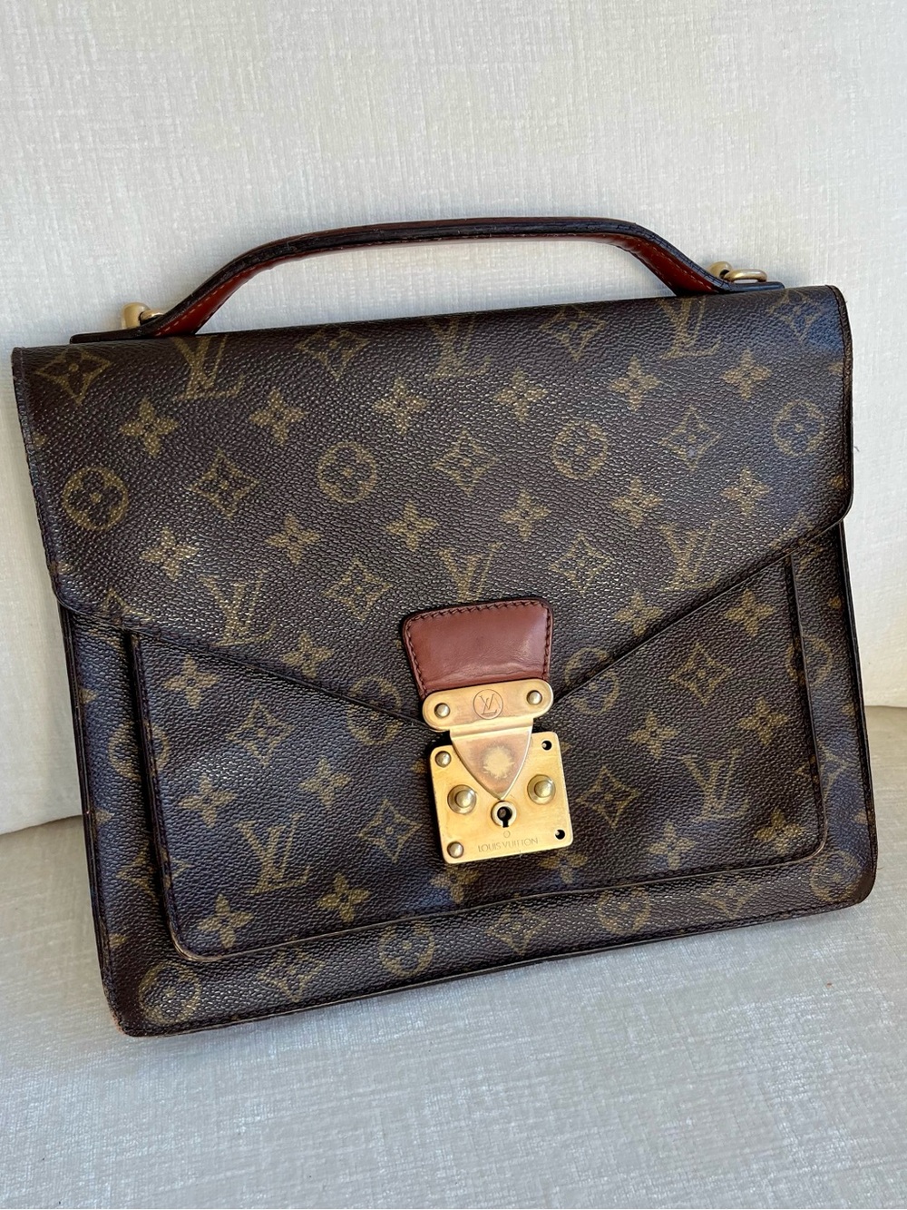 Louis Vuitton Brown Monogram Vintage Portfolio Briefcase